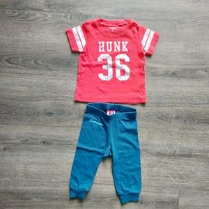 Baby Lot Short Sleeve Carter's Red Tee 9M and Small Paul Navy Pants 6-12M